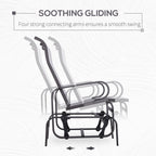 Gliding Lounger Chair, Single Rocker with Lightweight Metal & Mesh Construction, White