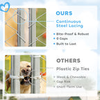 20' x 7.5' x 5' Dog Kennel Outdoor for Large Dogs with Waterproof Roof, Silver