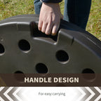 4 Pieces Cantilever Patio Umbrella Base, Fan Shaped Umbrella Weight w/ Built-In Handles & Rugged Material, 148 lbs Water and 220 lbs Water and Sand, Coffee