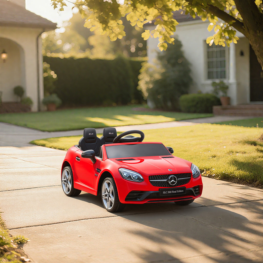 SLC 300 Licensed Kids Electric Car with Remote Control, 12V Battery Powered Kids Ride on Car with Music, Lights, Suspension for 3-6 Years Old, Red