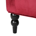 Modern Glam Loveseat Sofa with Velvet Upholstery, Wingback Design, Button-Tufted Diamond Stitch,50.50" W x 34.00" D x 38.50" H, Wine Red