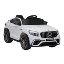 12V Toddler Ride On Car with Remote Control, AMG GLC63S Coupe, Electric Car with 2 Speed, MP3 Player, Light, Horn, Songs, Suspension, White