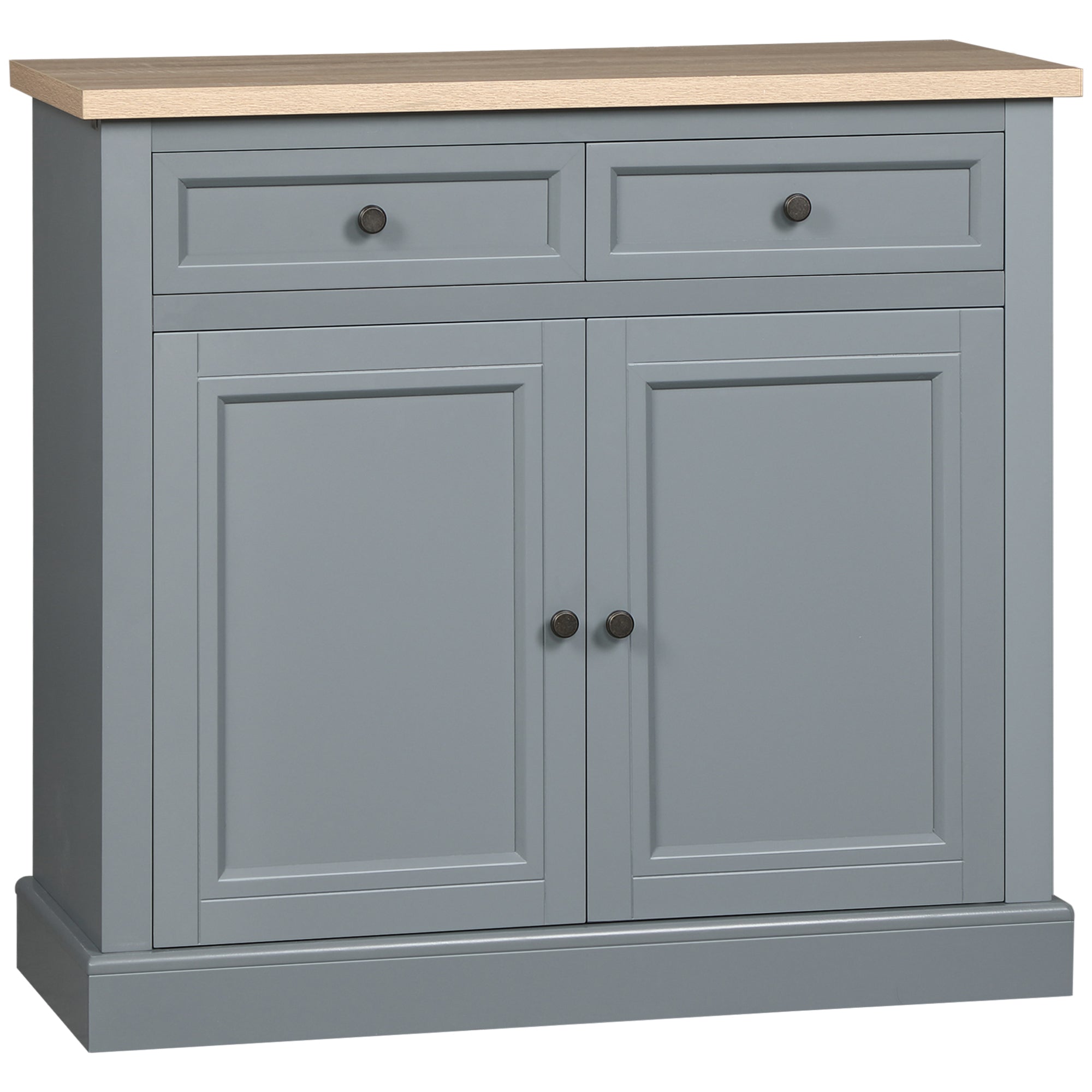 Sideboard Buffet Cabinet, Coffee Bar Cabinet with 2 Drawers and Double Door Cupboard for Kitchen, Living Room, Entryway, Dark Gray