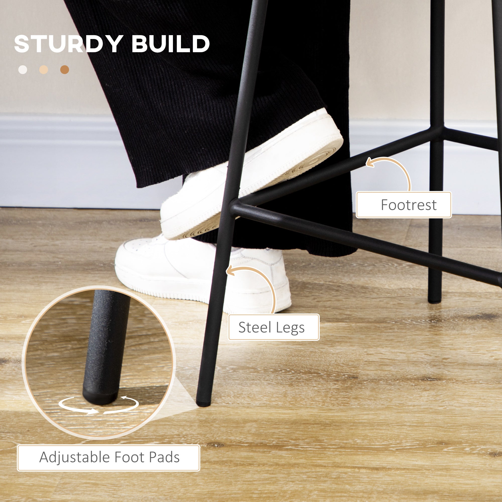 Set of 4 Rattan Barstools Wicker Counter Stools with Steel Legs and Footrest for Dining Room Kitchen Pub Yellow