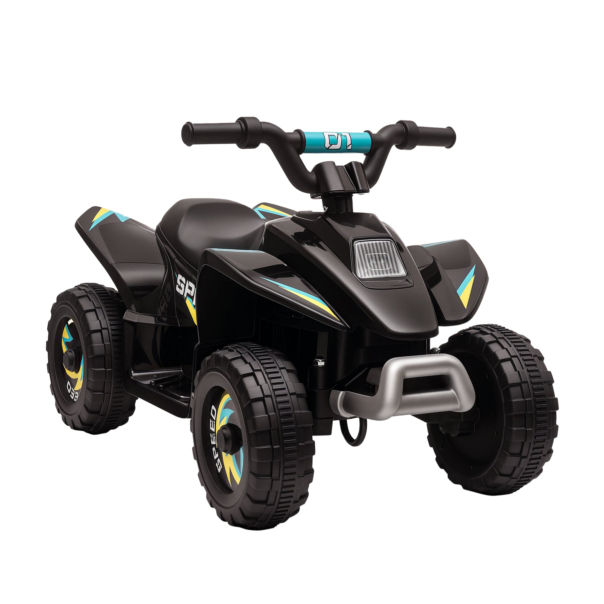 6V Kids ATV 4-Wheeler Ride on Car, Electric Motorized Quad Battery Powered Vehicle with Forward/Reverse Switch for 18-36 Months Old Toddlers, Black