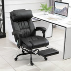 Massage Office Chair with 6 Vibrating Points, High Back Reclining Office Chair with Footrest and Remote, Black