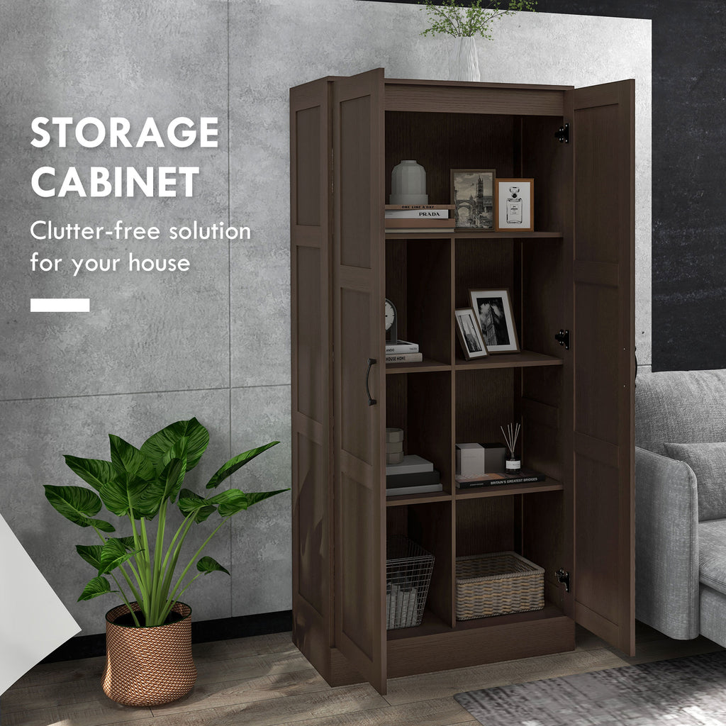 Storage Cabinet w/ Storage Shelves, Pantry Cabinet, Coffee
