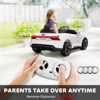 Licensed RS e-tron GT 12V Ride On Car Truck for Kids, Electric Car Ride On Vehicle w/Parent Remote Control, Music, Lights, for Toddlers, White