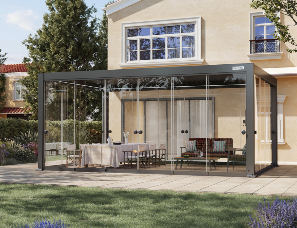 Glass Doors for Gen 2 Perogla - 10mm Tempered Glass Sliding Door System, White, 20' Side