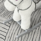 Kids Rocking Horse with Bear Toy, Plush Animal Rocker with Fun Realistic Sounds for Toddler 18-36 Months, White