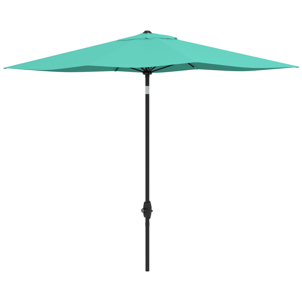 6.5' x 10' Rectangular Market Umbrella, Patio Outdoor Table Umbrella with Crank and Push Button Tilt, Teal