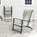 Set of 2 Outdoor Dining Chairs with High Back, Armrests, Folding Patio Chairs for Patio, Lawn, Camping, Gray