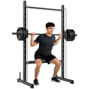 Squat Rack with Pull Up Bar and Barbell Bar Adjustable Bench Press Multi-Function Weight Lifting Half Rack Black