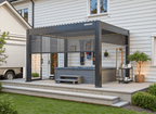 POWER+ PRO Gen 2 Motorized Pergola, 13' x 23', Gray, 6063-T5 Aluminum, Motorized Louvers & LED Lighting