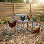 Chicken Roost Toys for Chickens Hens, Coop Accessories with Wood Stand, Ladder Platforms, for 10-15 Chickens