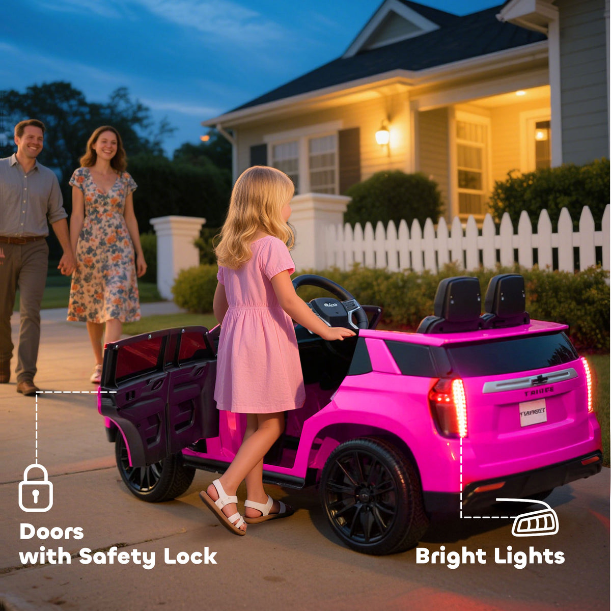 Electric Ride on Car 12V Kids Ride-on Toy, Pink