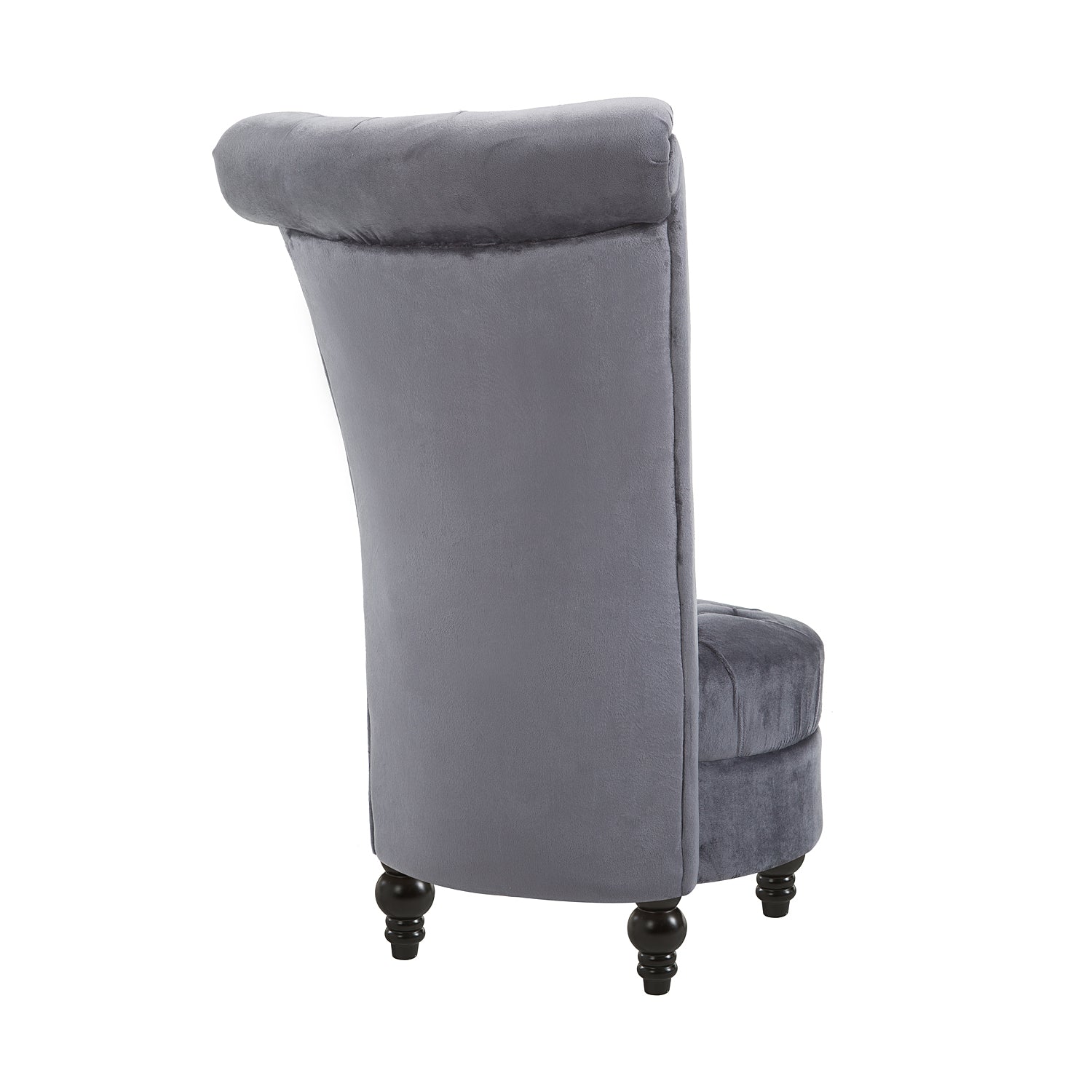 Retro High Back Armless Accent Chair, Fabric Upholstered Tufted Chair for Living Room, Dining Room and Bedroom, Gray