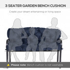 59" x 38" Tufted Bench Cushion for Outdoor Furniture, 3-Seater Replacement for Swing Chair, Patio Sofa/Couch, Dark Blue