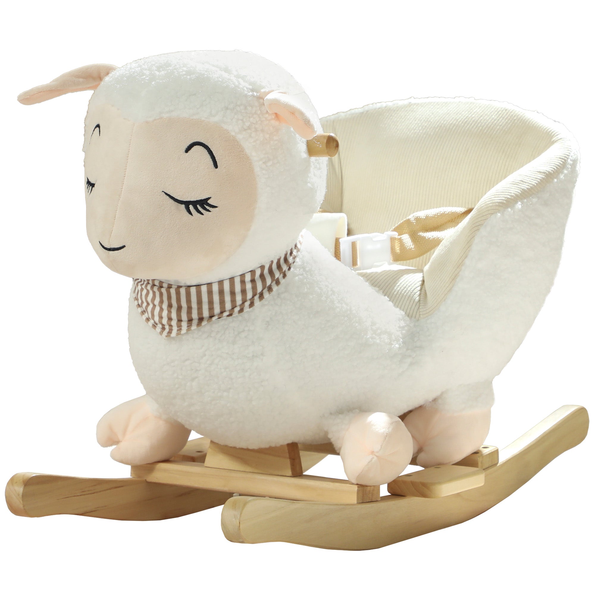Baby Rocking Horse, Sheep Rocking Horse with Lullaby Song for Toddlers 18–36 Months, White