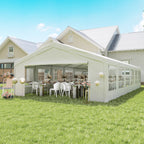 20 x 40 ft Heavy Duty Party Tent Outdoor Gazebo Wedding Tent Event Shelter Carport BBQ with Removable Sidewalls & Windows, Outside Waterproof Canopy for Parties, White