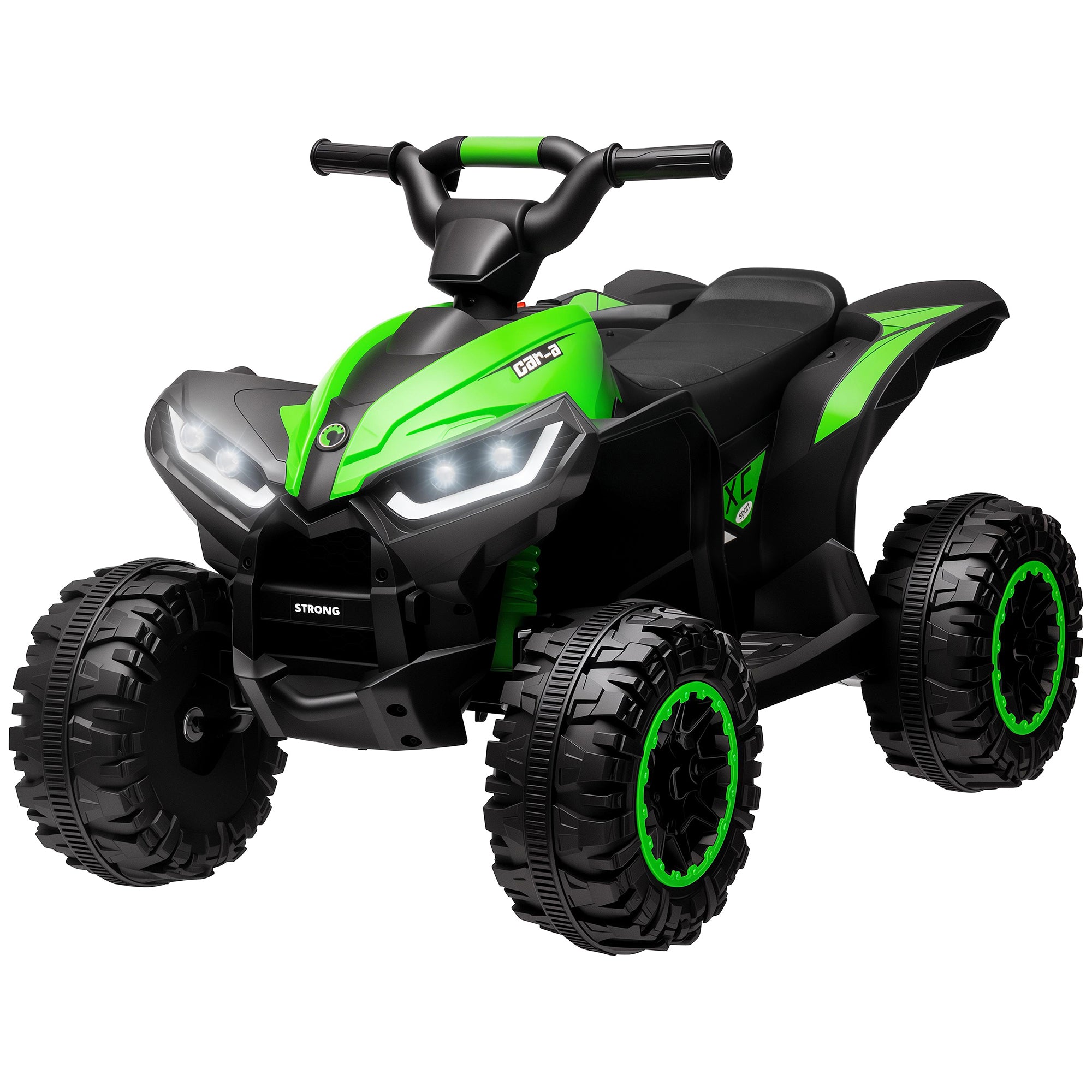 Kids ATV 4 Wheeler, 12V Kids Ride On Toy with Dual Motors, High & Low Speed, Music, Headlights, Up to 3.7 MPH, Green