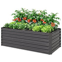 Galvanized Raised Garden Bed, Steel Outdoor Planters with Reinforced Rods, 71" x 36" x 23", Dark Gray
