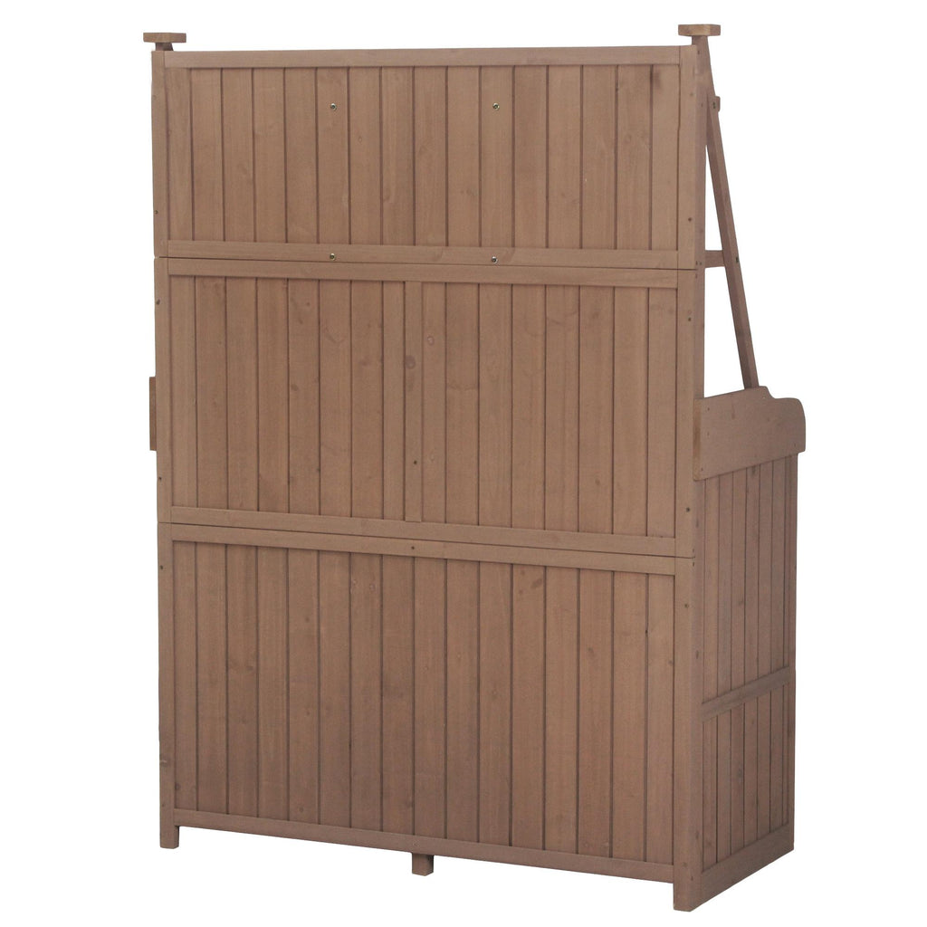 Garden Potting Bench Table with Cabinet, Drawer & Shelf, Fir Wood Outdoor Workstation for Garden & Patio, 47'' L x 23'' W x 65'' H, Brown