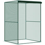 Walk-in Crop Cage, Plant Protectors from Animals with Roll Up Zippered Door, 3.9' x 3.9' x 5.9', Dark Green