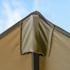 Patio Umbrella 15' Steel Rectangular Outdoor Double Sided Market with base, UV Sun Protection & Easy Crank for Deck Pool Patio, Coffee