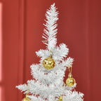 6ft Unlit Pencil Artificial Christmas Tree with Realistic Branches and 390 Tips, Plastic Base, White