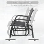 2-Piece Outdoor Glider Swing, Rocking Chair Set with Breathable Mesh Fabric, Sturdy Durable Frame, Curved Armrests, Supports Up to 264 lbs., for Backyard, Garden, Porch, Black