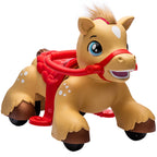 Ride On Horse Toy, 12V Battery Powered Ride on Toy with Carrot Toy, Comb and Sound, Electric Rocking Horse for Toddlers