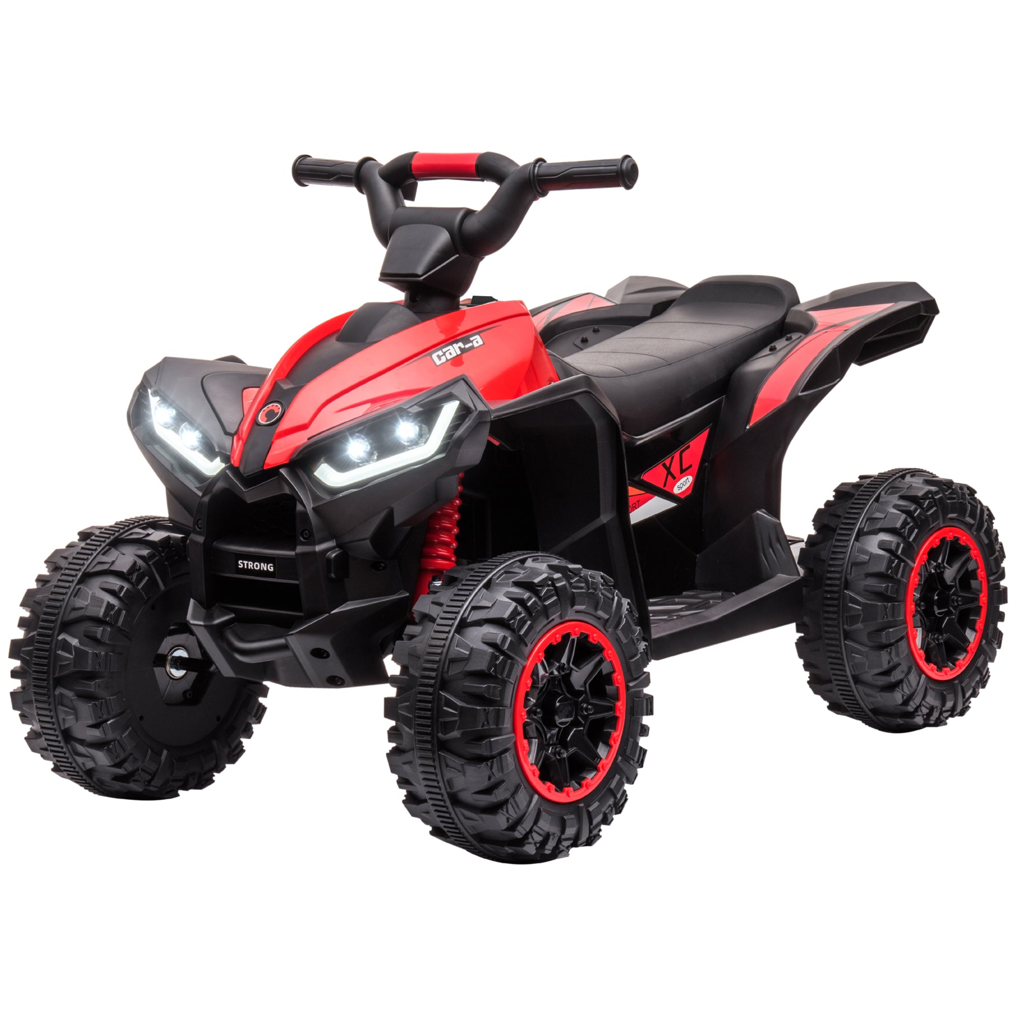 12V Kids ATV Quad Car with Forward & Backward Function, Four Wheeler for Kids with Wear-Resistant Wheels, Music, Electric Ride-on ATV for Toddlers Ages 3+ Years Old, Red