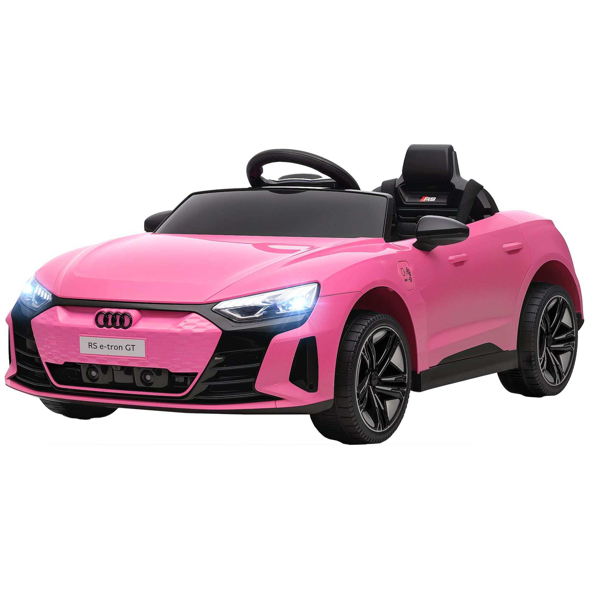 Licensed RS e-tron GT 12V Ride On Car Truck for Kids, Electric Car Ride On Vehicle w/Parent Remote Control, Music, Lights, for Toddlers, Pink