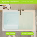 43" Acrylic Freestanding Bathtub with Built-In Seat and Ergonomic Sloping Backrest, Tub for Bathroom, 43.3" L x 27.6" W x 24.8" H, Gloss White