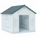 Plastic Dog House for Medium and Small Dogs, Water Resistant Puppy Shelter Indoor Outdoor with Door, Easy to Assemble, Blue