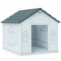 Plastic Dog House for Medium and Small Dogs, Water Resistant Puppy Shelter Indoor Outdoor with Door, Easy to Assemble, Blue