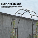 7.3ft Steel Garden Arch Trellis, Garden Arbor Trellis for Climbing Plants Roses Wisteria Vines, Flower Arch Wedding Arch Stand for Outdoor, Garden, Lawn, Backyard, Black