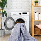 2x3 Kid and Pet Friendly Machine Washable Area Rug, Low-Pile, Non-Slip, Non-Shedding, Foldable Bath Mats for Bathroom, Blue+Cream