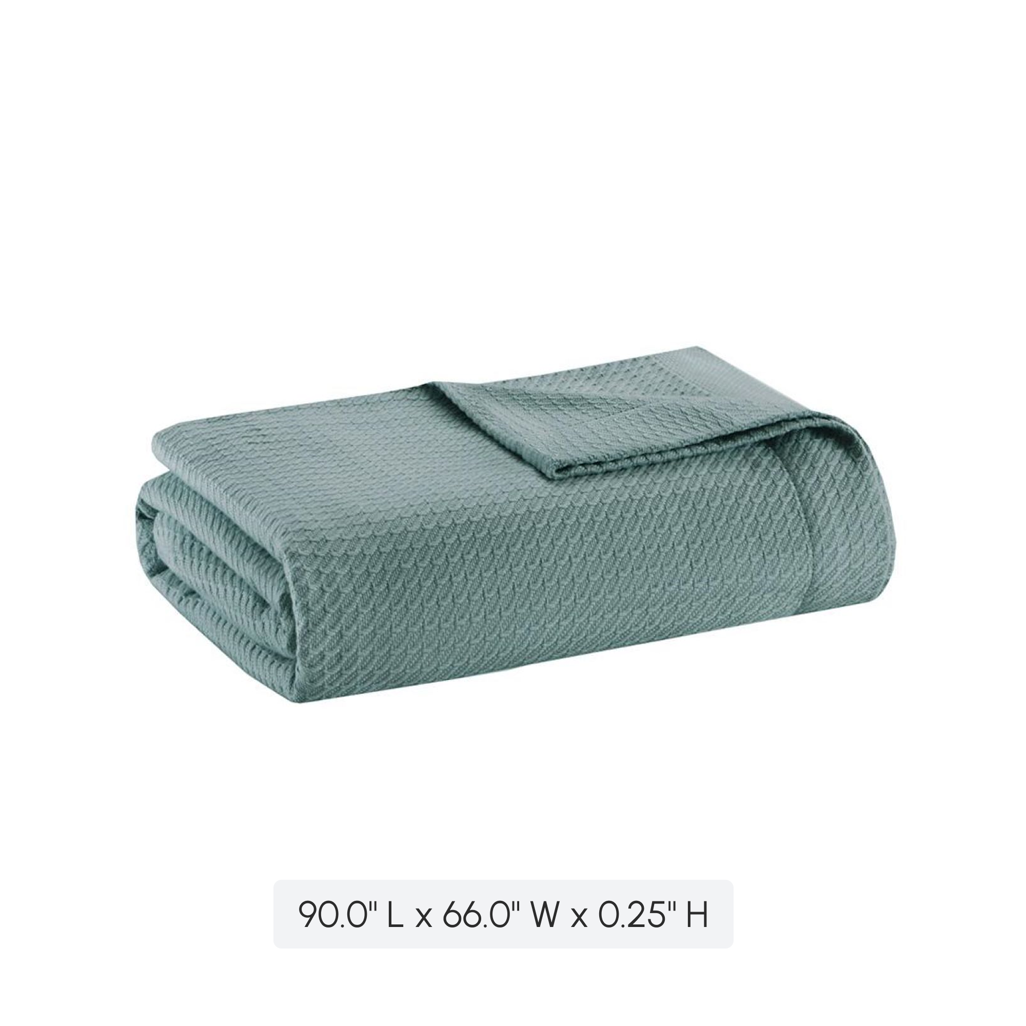 Machine Washable Egyptian Cotton Blanket with Breathable Weave, OEKO-TEX Certified, Perfect for Any Room, 90" L x 66" W x 0.25" H, Teal