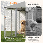 13' x 13' x 6.5' Dog Kennel Outdoor for Small Medium Dogs with Waterproof Roof, Silver