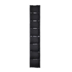 8-Tier Adjustable Slim Bookcase with Wavy Edge Design, Anti-Tip Hardware, Detachable Cabinets for Home Storage, 11.5" L x 9.5" W x 71" H, Black