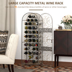 45 Bottle Wrought Iron Wine Rack Jail with Lock - Antique Bronze