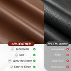 Air Leather Manual Recliner, Adjustable Swivel Lounge Chair with Footrest, Armrest and Wrapped Wood Base, Brown