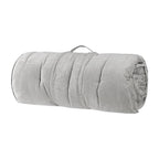 Lightweight Poly Chenille Floor Pillow Cushion with Tufted Detailing, Travel Wrap, Versatile Long Lounger for Relaxing, 74" L x 27" W x 3" H, Gray