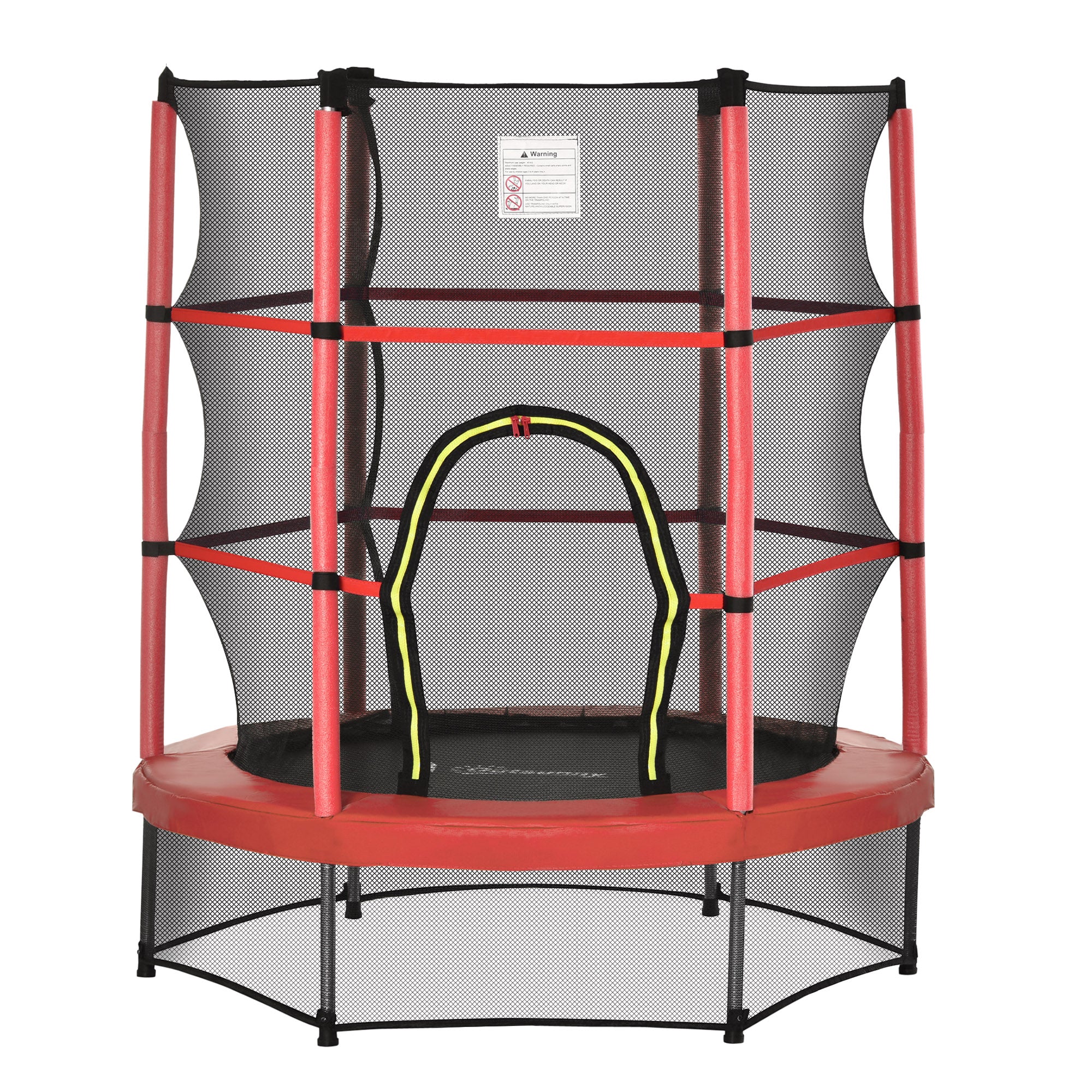Φ5FT Kids Trampoline with Enclosure Net for Age 3 to 6 Years Red