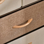 5-Drawer Fabric Dresser Tower, 4-Tier Storage Organizer with Steel Frame for Hallway, Bedroom, and Closet, Maple Wood