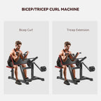 2-In-1 Bicep Preacher Curl Bench Bicep Curl Machine with Adjustable Seat and Elbow Cushion, for Home Gym Workout