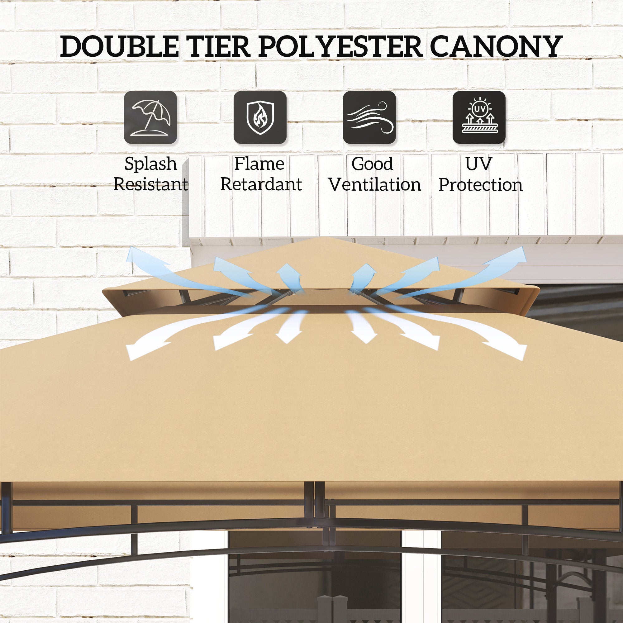 8' x 5' Outdoor Grill Gazebo, Barbecue Gazebo Shelter with LED Light, 2 Side Shelves, Hooks, Bottle Opener, Dark Brown