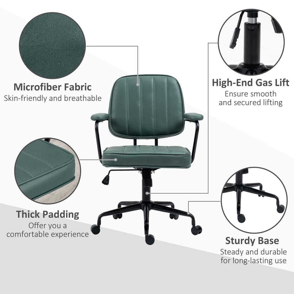 Home Office Chair with Adjustable Height and Tilt, Green